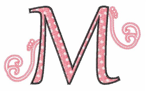  Swirl M Machine Embroidery Design