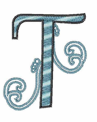 Swirl T Machine Embroidery Design