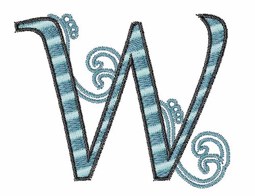 Swirl W Machine Embroidery Design
