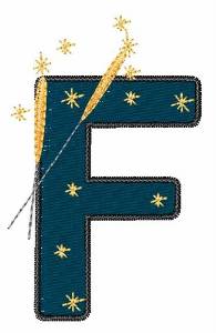 Picture of Fourth of July F Machine Embroidery Design