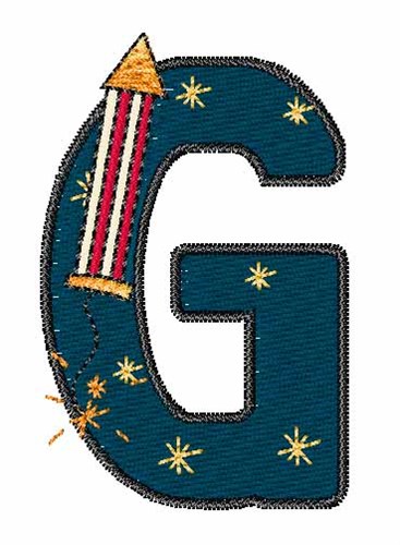 Fourth of July G Machine Embroidery Design