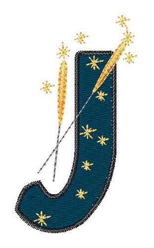 Fourth of July J Machine Embroidery Design
