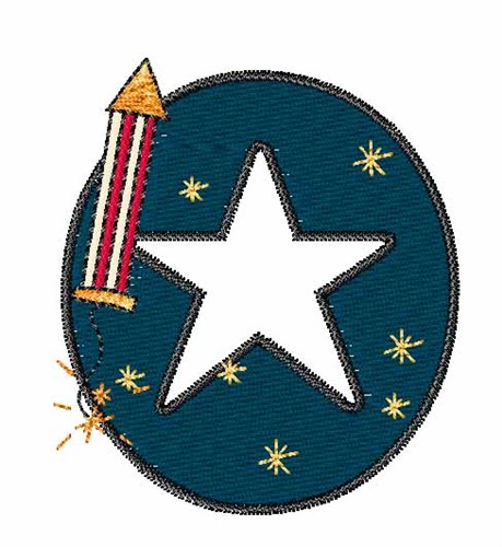 Fourth of July O Machine Embroidery Design