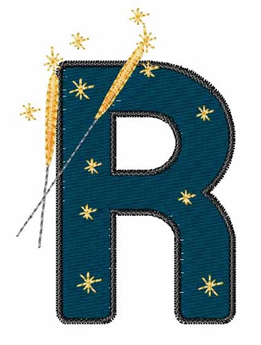 Fourth of July R Machine Embroidery Design