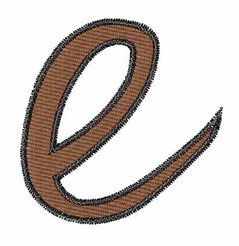 Handwriting E Machine Embroidery Design