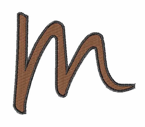 Handwriting M Machine Embroidery Design