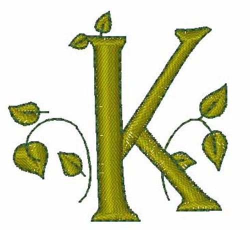 Leafy Vine K Machine Embroidery Design