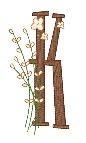 Pink Flowers K Machine Embroidery Design