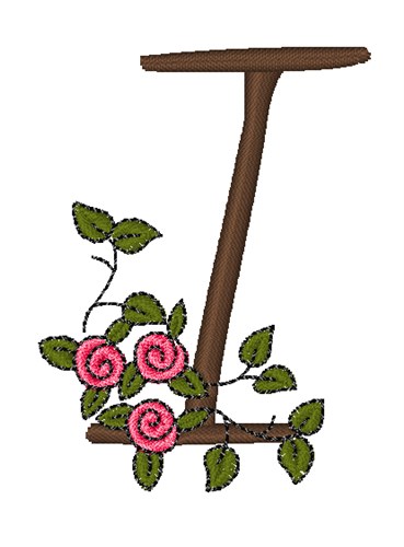 Pink Rose Monogram I Machine Embroidery Design