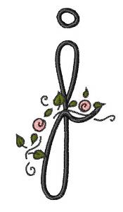 Picture of Rose Vine Swirl J Machine Embroidery Design