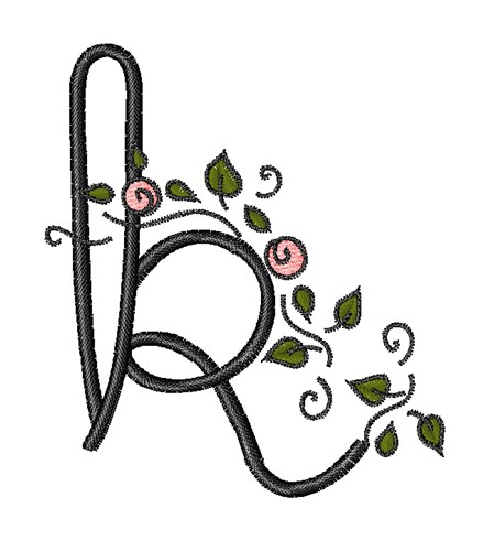 Rose Vine Swirl K Machine Embroidery Design