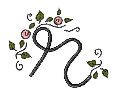 Rose Vine Swirl R Machine Embroidery Design