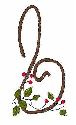 Christmas Holly B Machine Embroidery Design