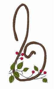 Picture of Christmas Holly B Machine Embroidery Design