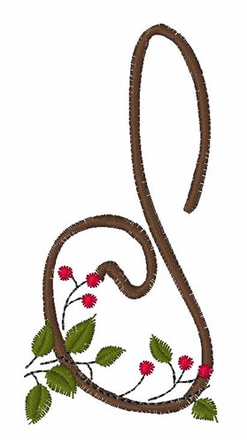 Christmas Holly D Machine Embroidery Design