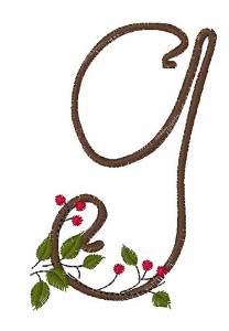 Picture of Christmas Holly G Machine Embroidery Design