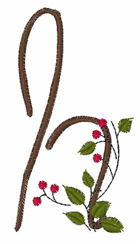 Christmas Holly H Machine Embroidery Design