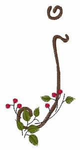 Picture of Christmas Holly J Machine Embroidery Design