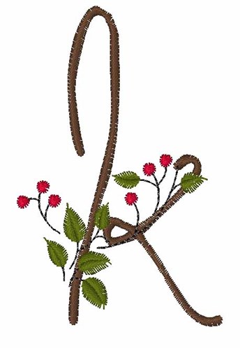 Christmas Holly K Machine Embroidery Design