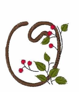 Picture of Christmas Holly O Machine Embroidery Design