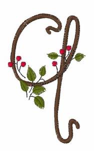 Picture of Christmas Holly Q Machine Embroidery Design