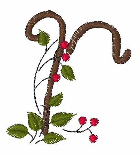 Christmas Holly R Machine Embroidery Design