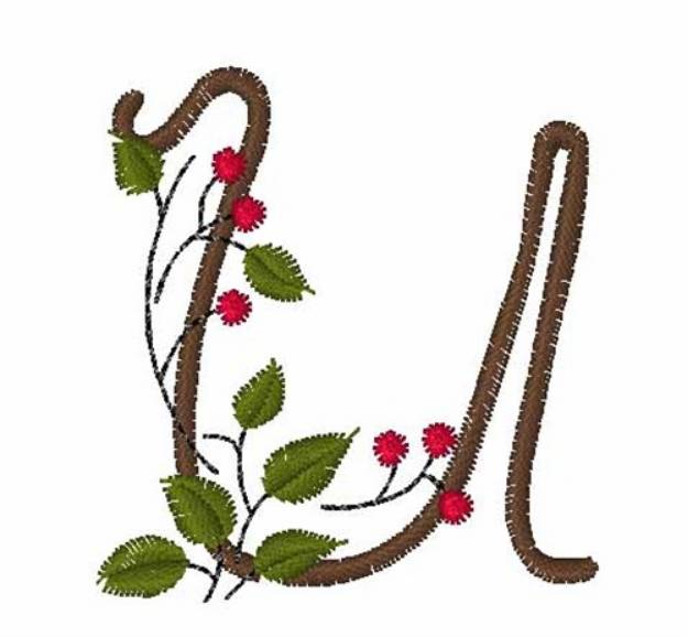 Picture of Christmas Holly U Machine Embroidery Design