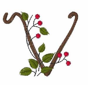 Picture of Christmas Holly V Machine Embroidery Design