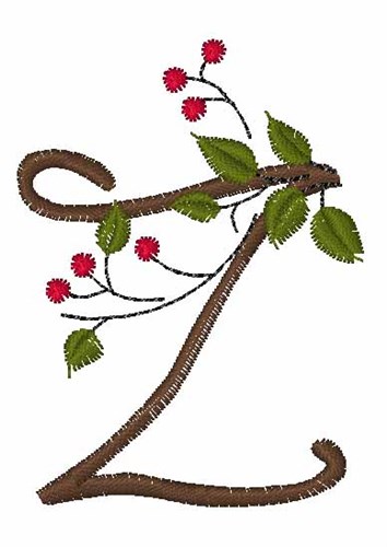 Christmas Holly Z Machine Embroidery Design
