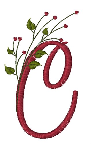 Holiday Holly C Machine Embroidery Design