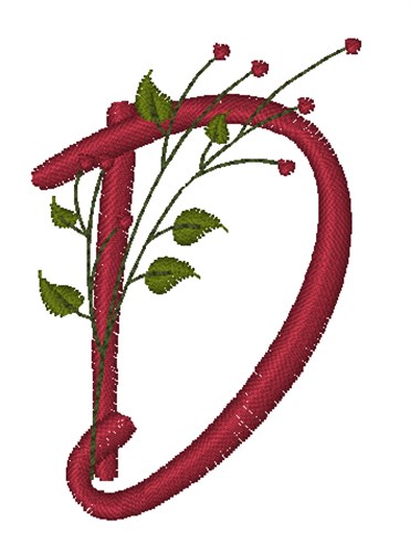 Holiday Holly D Machine Embroidery Design