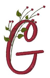 Picture of Holiday Holly G Machine Embroidery Design