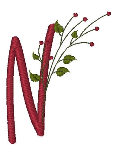 Holiday Holly N Machine Embroidery Design