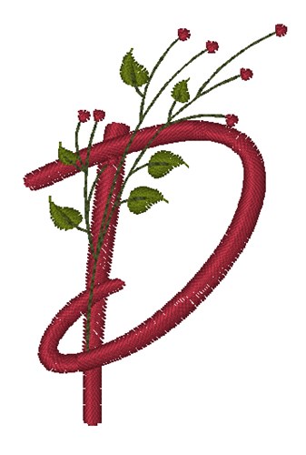 Holiday Holly P Machine Embroidery Design