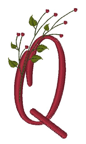 Holiday Holly Q Machine Embroidery Design