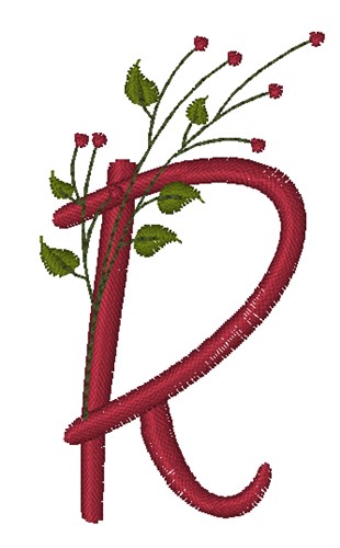Holiday Holly R Machine Embroidery Design
