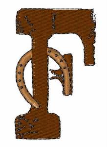 Picture of Cowboy Western F Machine Embroidery Design