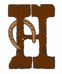 Picture of Cowboy Western H Machine Embroidery Design