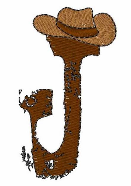 Picture of Cowboy Western J Machine Embroidery Design