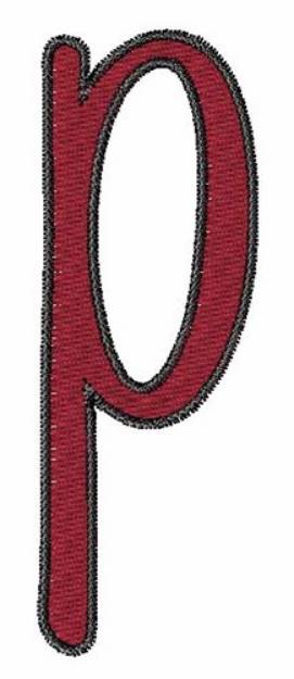 Picture of Curvy Handwriting P Machine Embroidery Design
