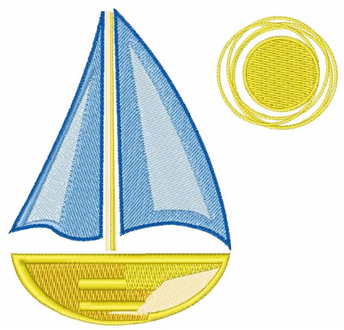 Sail Boat Machine Embroidery Design