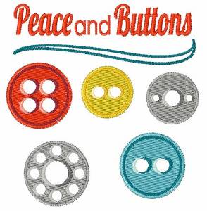 Picture of Peace And Buttons Machine Embroidery Design