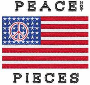 Picture of Peace Not Pieces Machine Embroidery Design