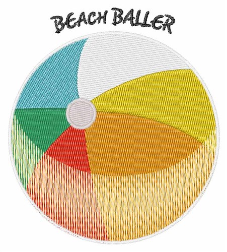 Beach Baller Machine Embroidery Design