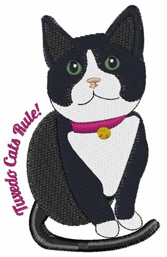 Tuxedo Cats Rule Machine Embroidery Design