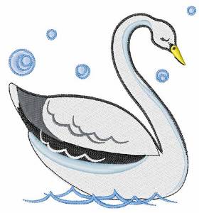 Picture of Pretty Swan Machine Embroidery Design