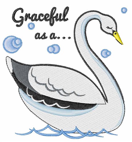 Graceful Swan Machine Embroidery Design