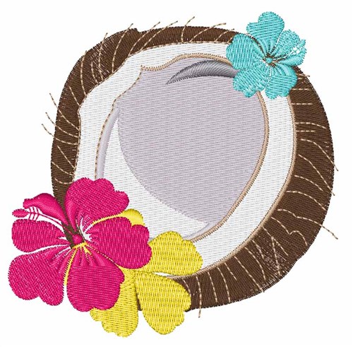 Tropical Coconut Machine Embroidery Design