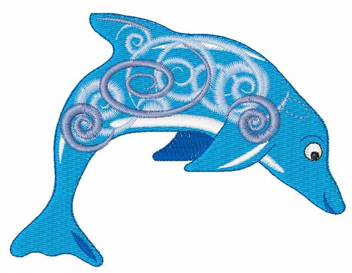 Fancy Dolphin Machine Embroidery Design