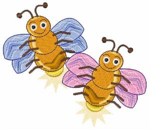 Picture of Two Fireflies Machine Embroidery Design